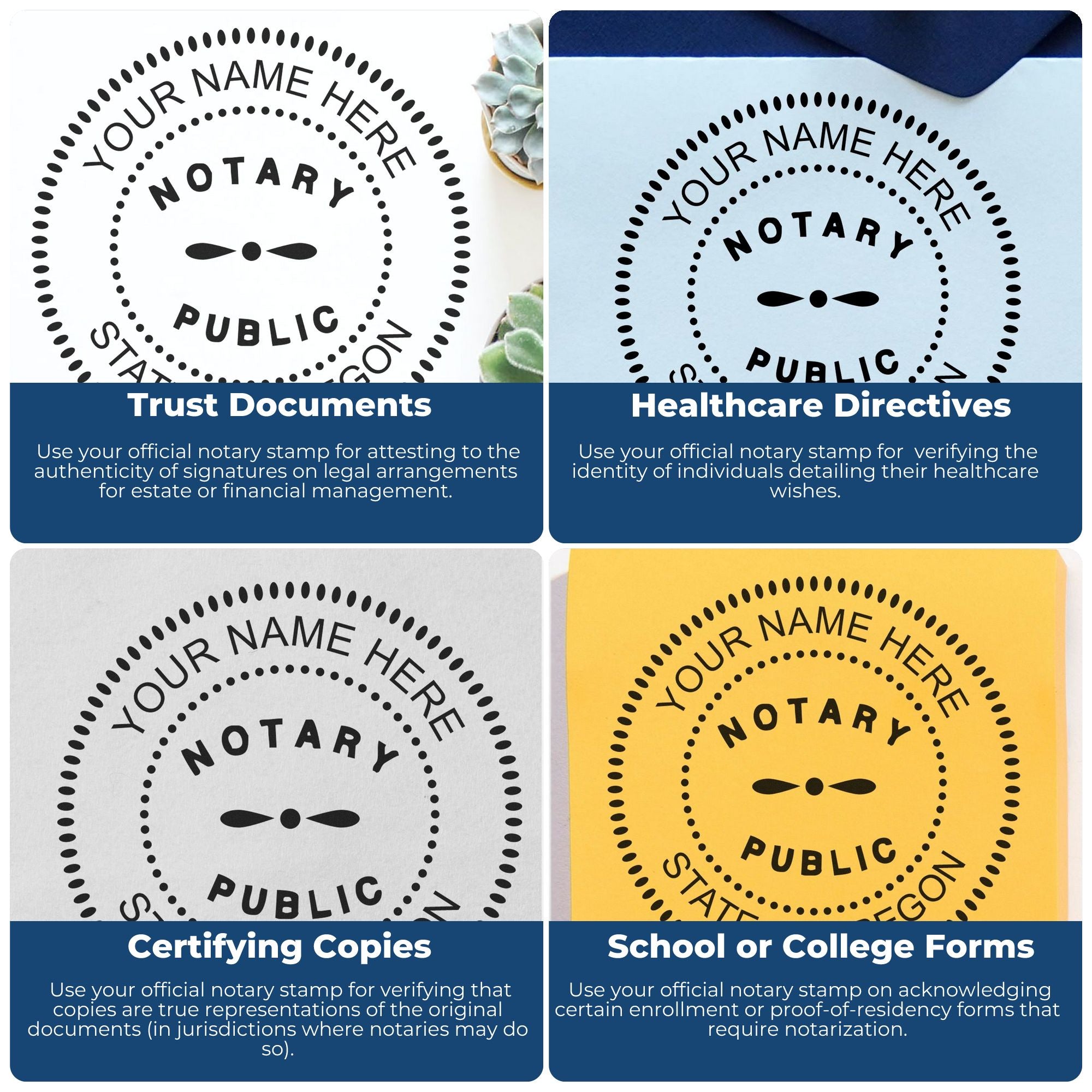 Oregon Round Notary Kit with Rubber Stamps - Engineer Seal Stamps