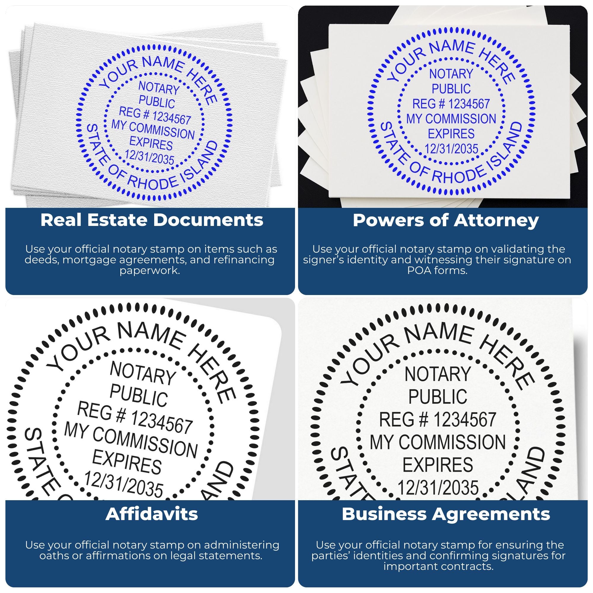 Rhode Island Notary Public Kit with PSI Notary Stamps - Engineer Seal Stamps