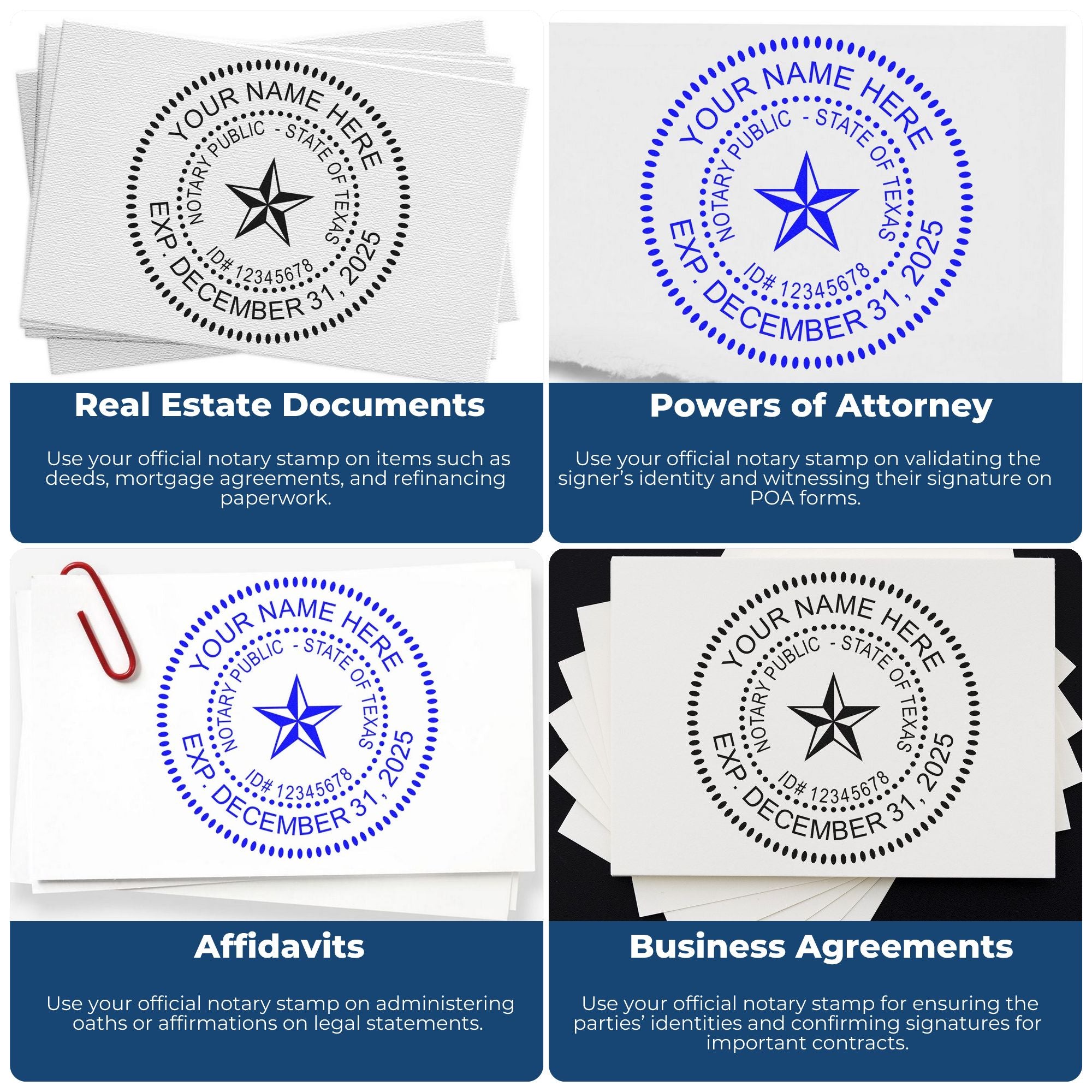 Texas Notary Desk Seal with Texas Round Notary Stamp Kit - Engineer Seal Stamps