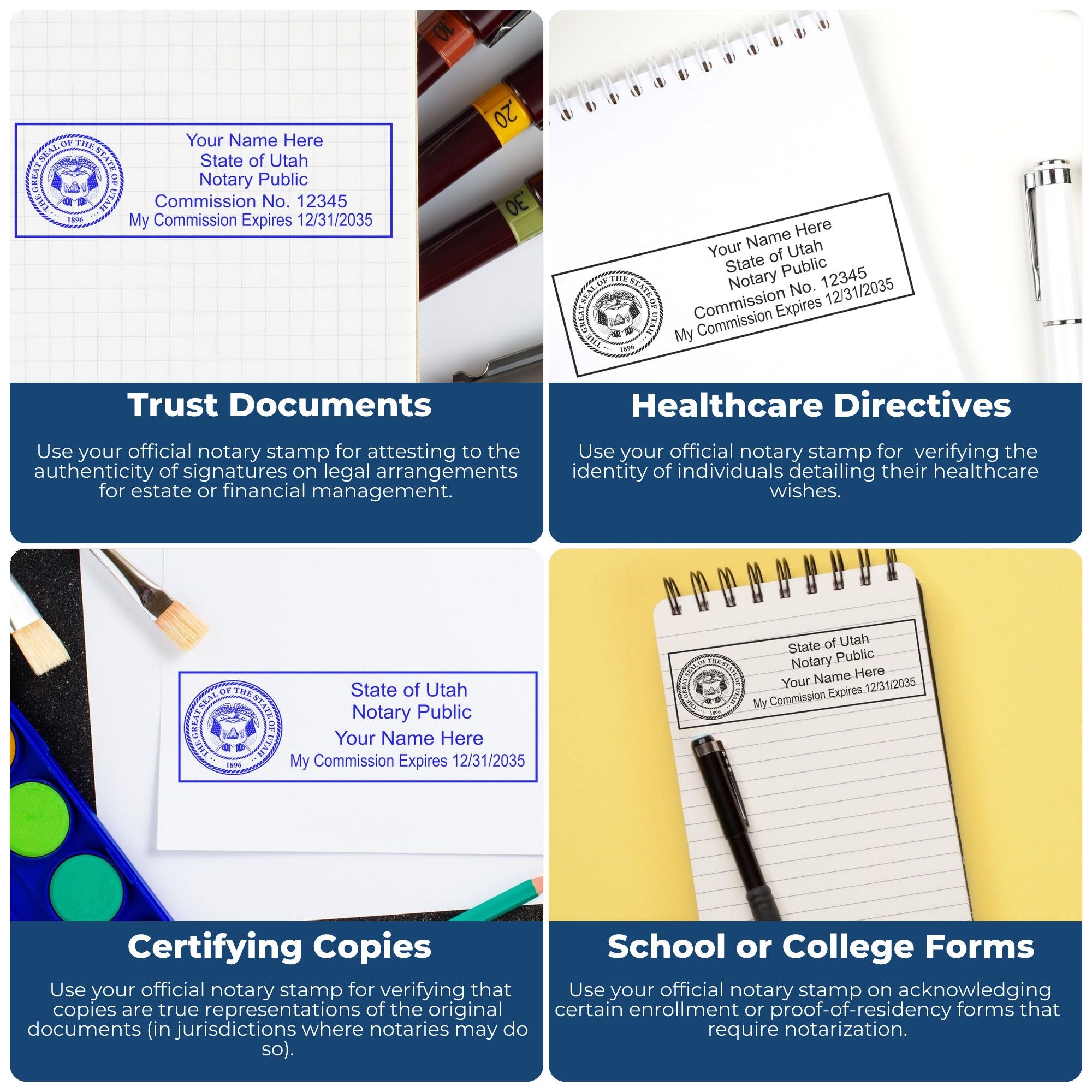 Utah Notary Stamp and Seal Bundle Kit for UT Notaries - Engineer Seal Stamps