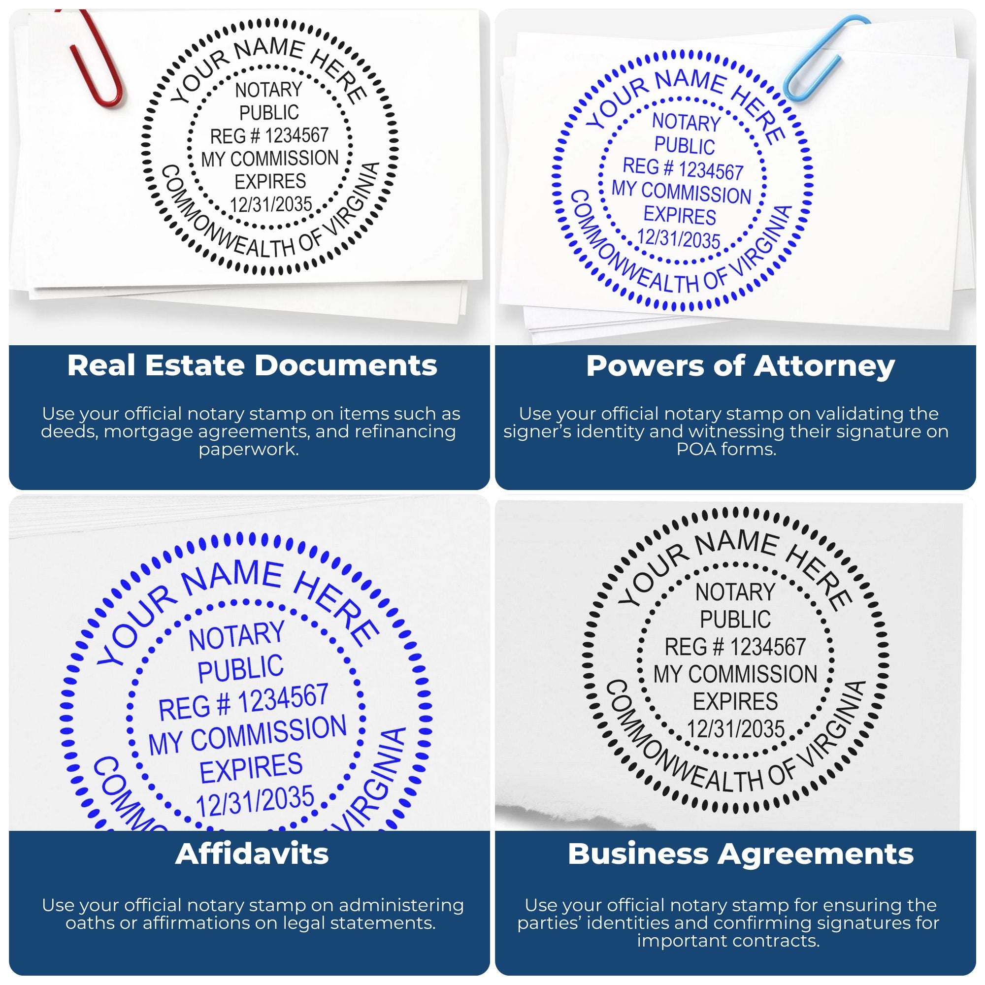 Portable VA Notary Seal and Stamp Kit for Virginia Notary - Engineer Seal Stamps