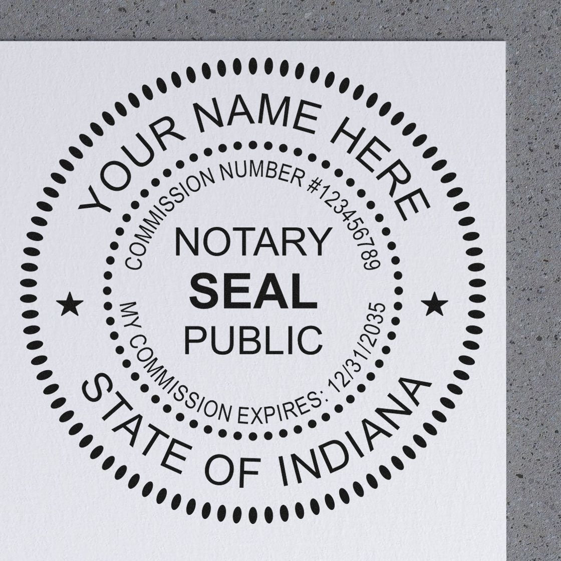 Soft Indiana Notary Stamp and Notary Seal Embosser Bundle - Engineer Seal Stamps