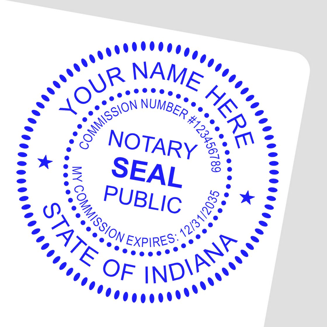 Indiana Soft Notary Supply Kit with Stamp and Notary Seal - Engineer Seal Stamps