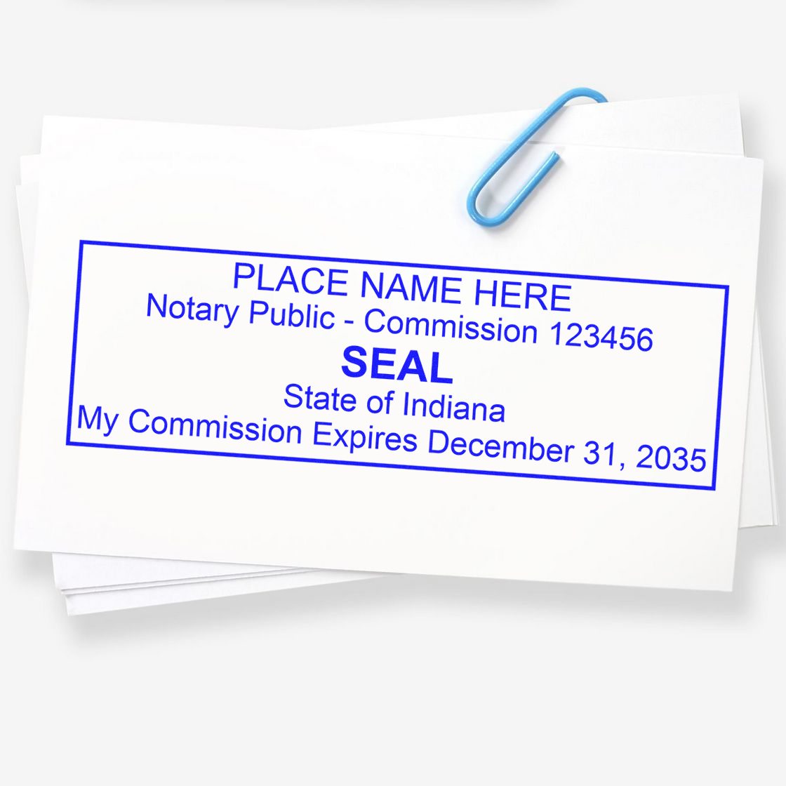 Indiana Rectangular Slim Notary Stamp and Seal Kit - Engineer Seal Stamps