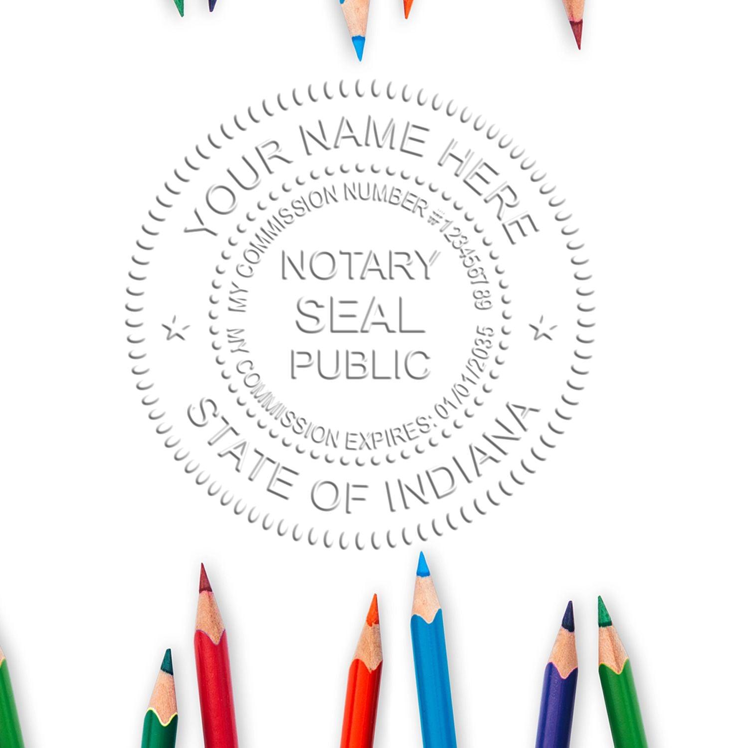 Indiana Rectangular Slim Notary Stamp and Seal Kit - Engineer Seal Stamps
