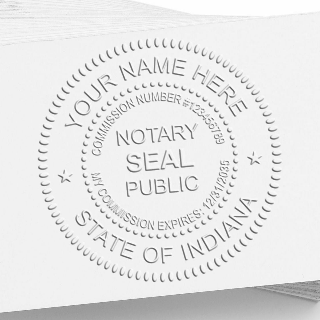 Soft Indiana Notary Stamp and Notary Seal Embosser Bundle - Engineer Seal Stamps