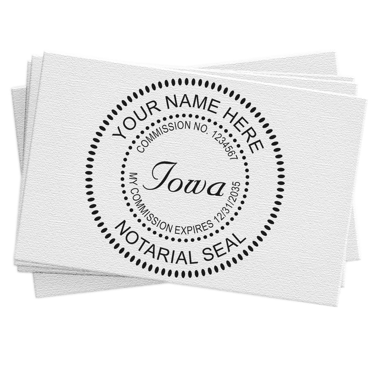 Iowa Round Notary Kit with Rubber Stamps - Engineer Seal Stamps