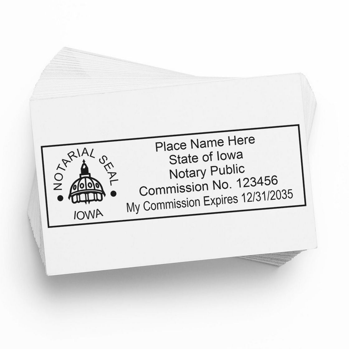Rectangular Self Inking Iowa Notary Stamp and Iowa Notary Soft Seal - Engineer Seal Stamps