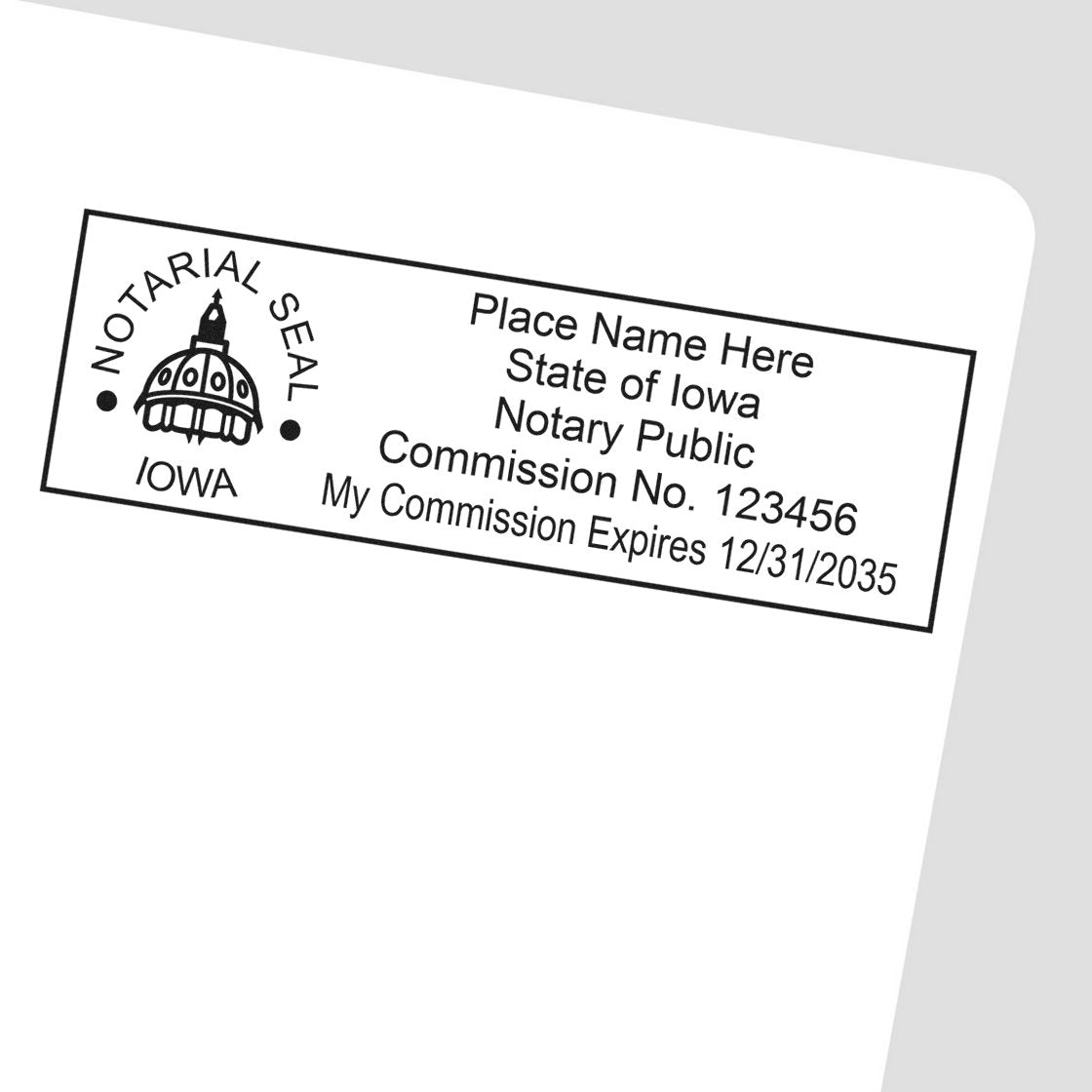 Rectangular PSI Iowa Notary Stamp and Iowa Notary Seal Bundle - Engineer Seal Stamps