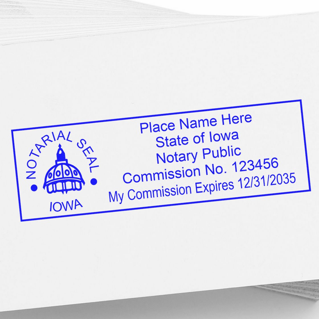 Rectangular MaxLight Notary Stamp IA and Iowa Notary Public Desk Seal Embosser Kit - Engineer Seal Stamps