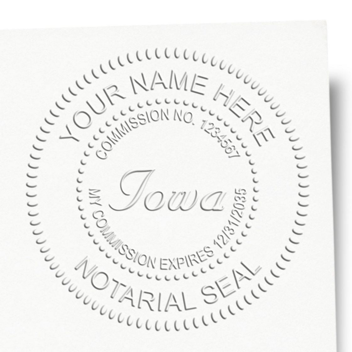 Iowa Notary Stamp and Seal Bundle with Notary Desk Seal and Round Wood Notary Stamp - Engineer Seal Stamps