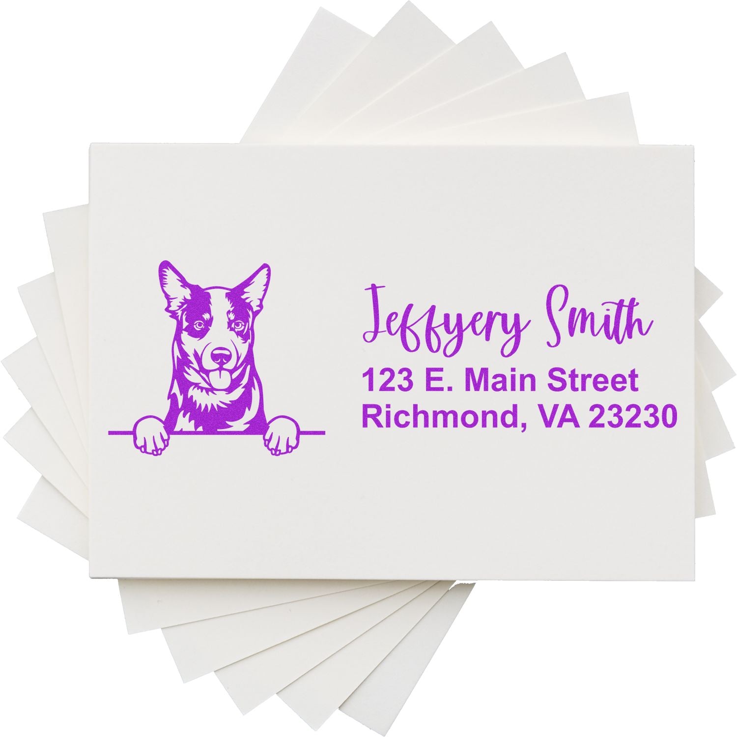 Pre-Inked Australian Cattle Dog Personalized Address Stamp - Engineer Seal Stamps