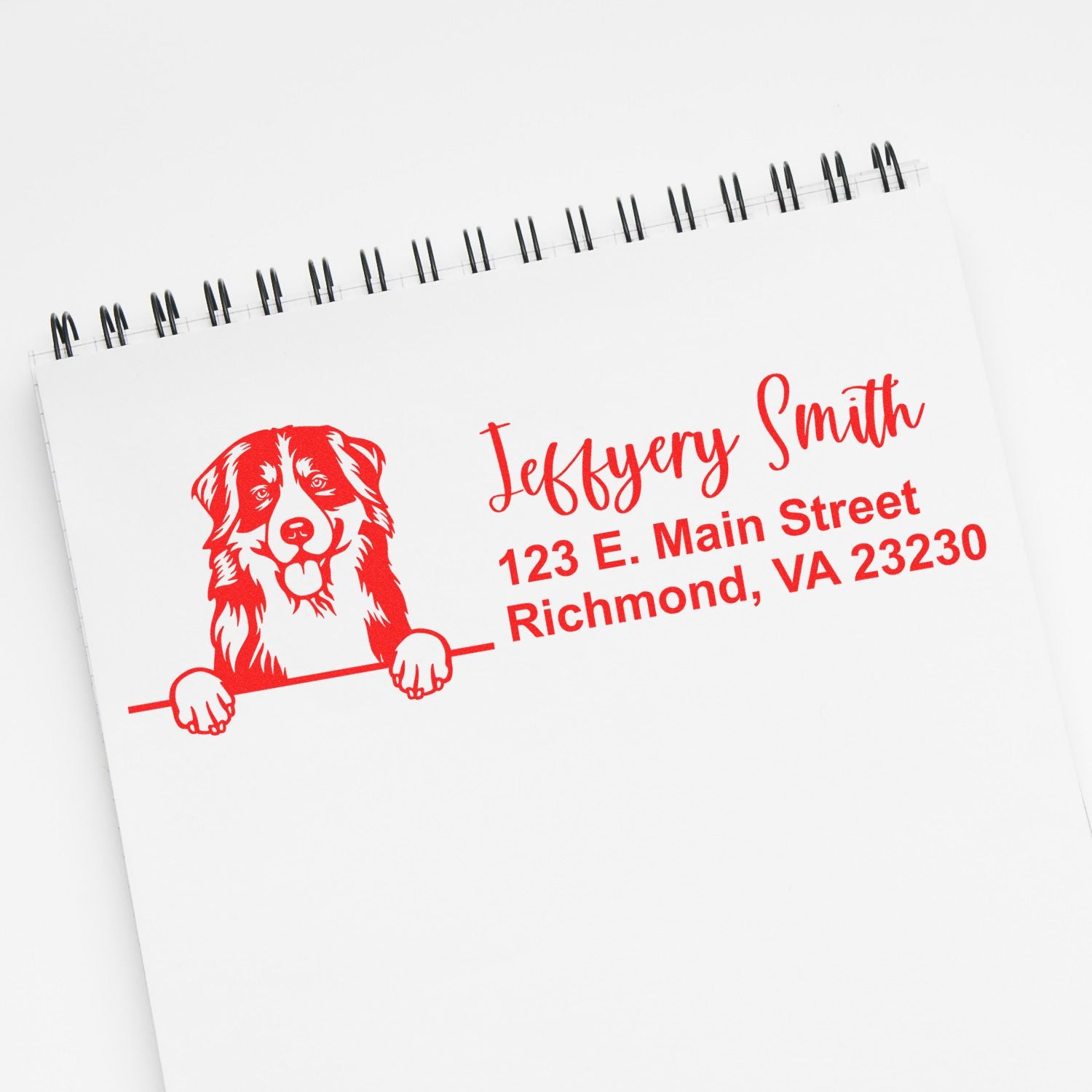 Pre-Inked Bernese Mountain Dog Dog Personalized Address Stamp - Engineer Seal Stamps