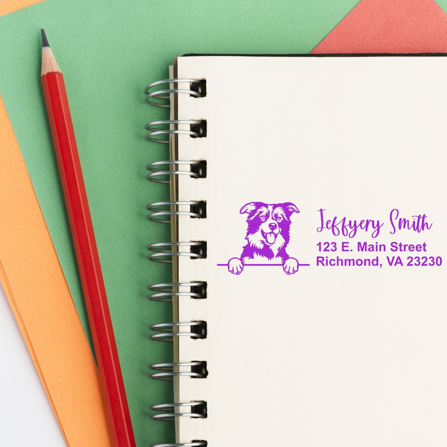 Slim Border Collies Pre-Inked Customized Stamp - Engineer Seal Stamps