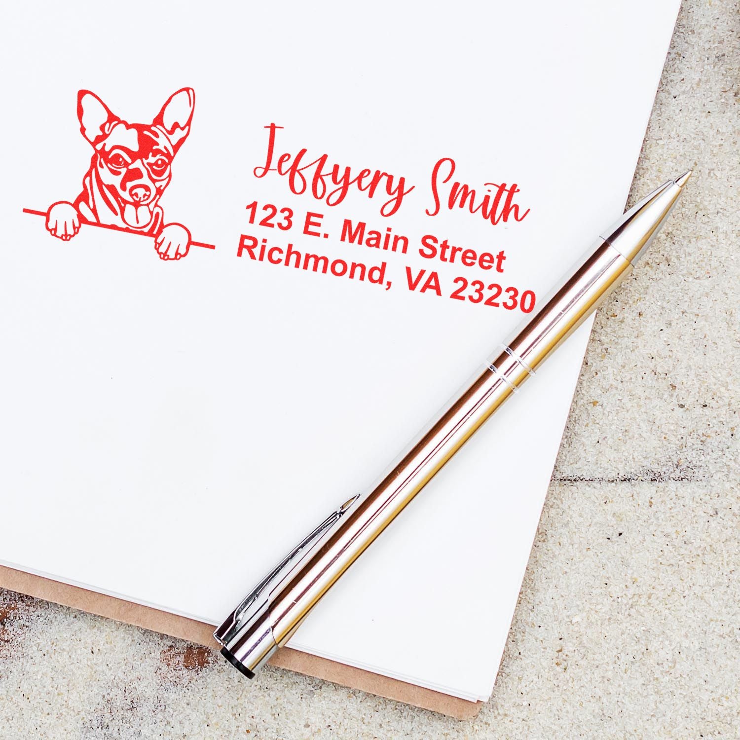 Slim Chihuahua Pre-Inked Customized Stamp - Engineer Seal Stamps