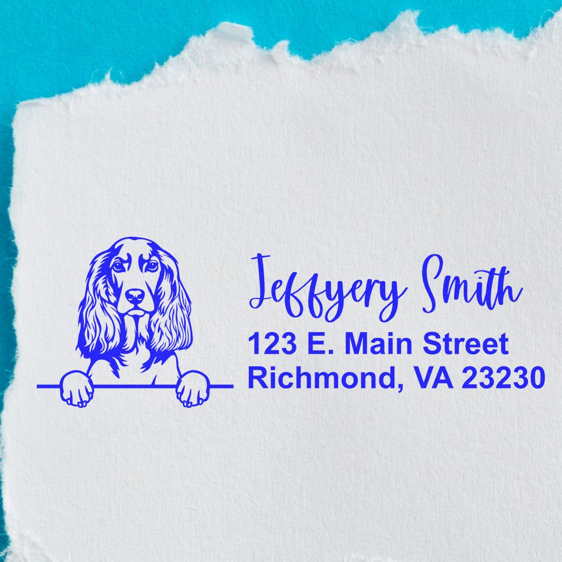 English Cocker Spaniel Name and Address Stamp Self-Inking - Engineer Seal Stamps
