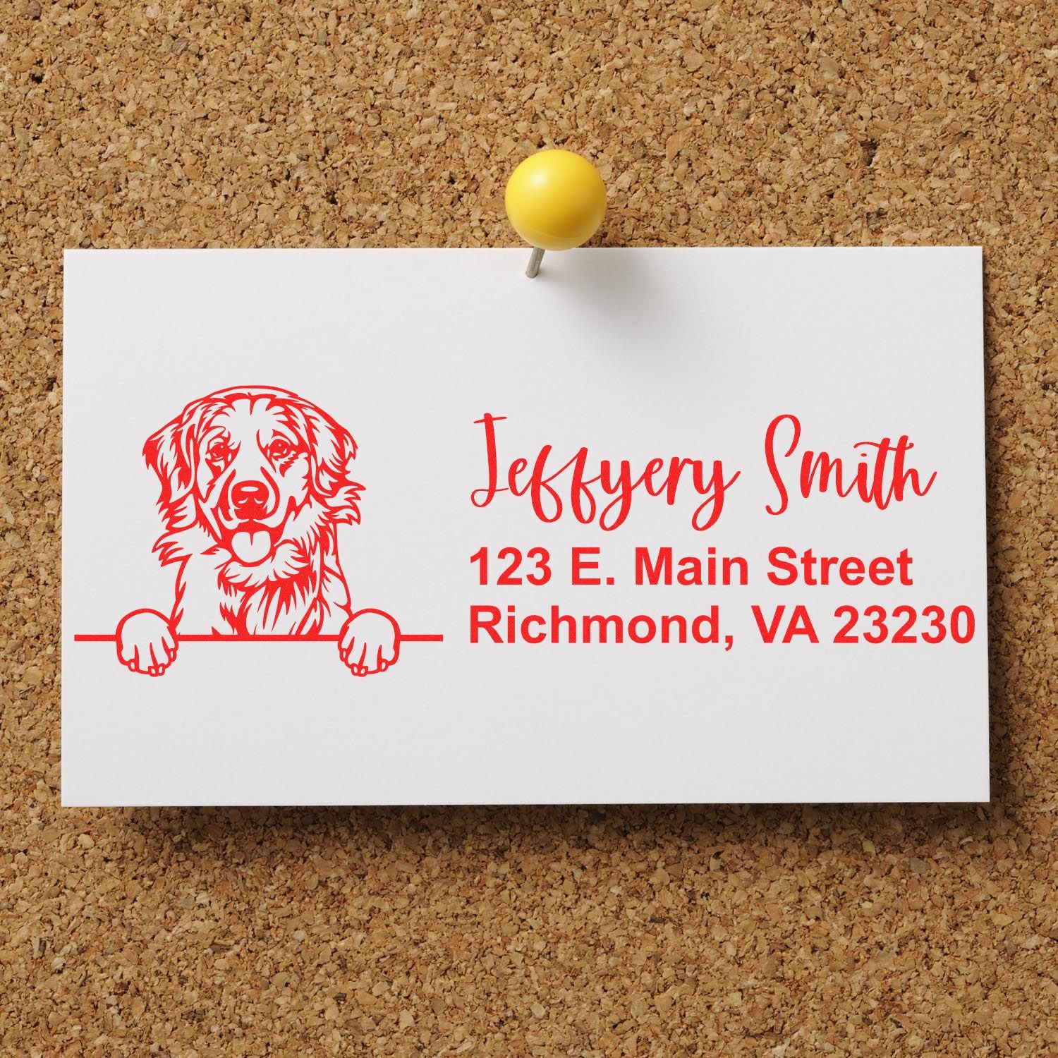 Pre-Inked Labrador Retriever Dog Personalized Address Stamp - Engineer Seal Stamps