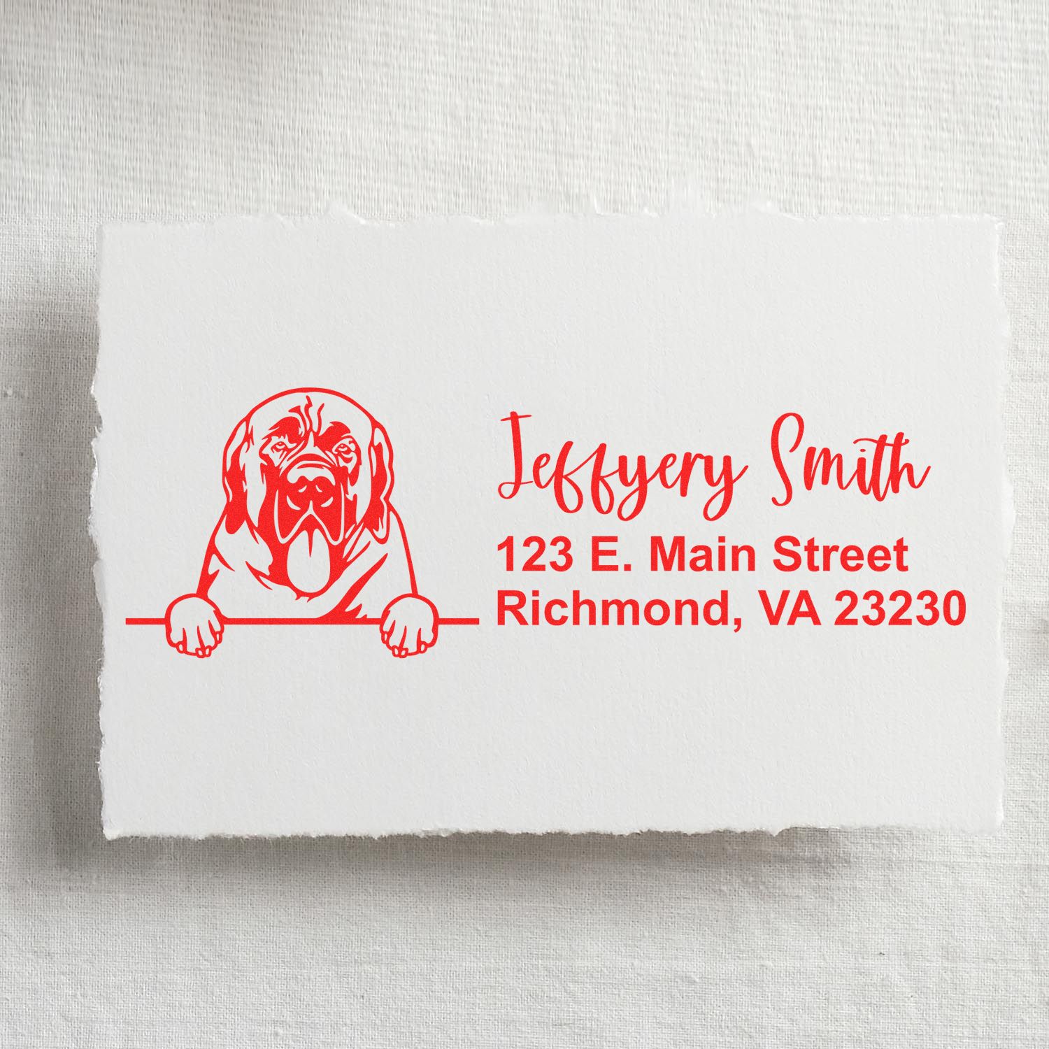 Pre-Inked Mastiffs Dog Personalized Address Stamp - Engineer Seal Stamps