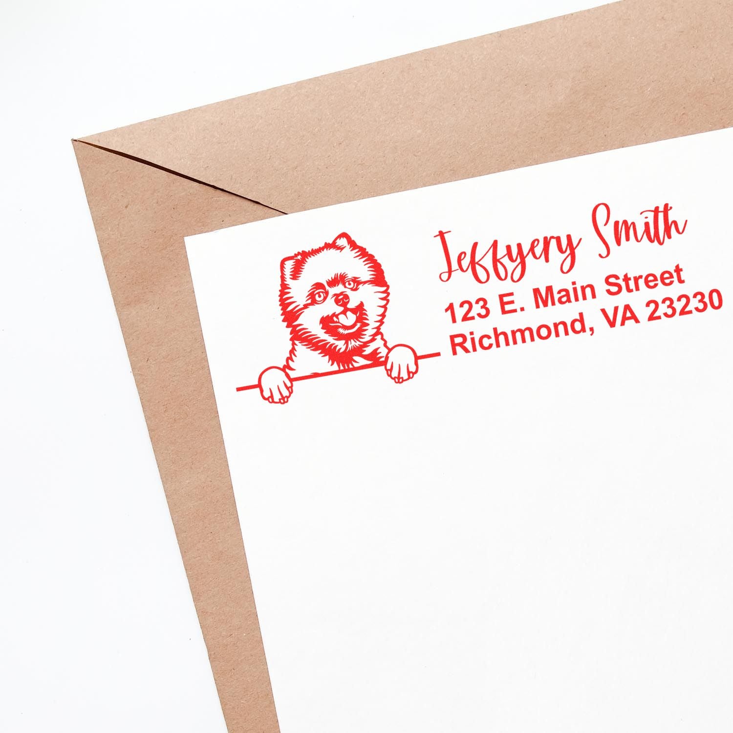 Pre-Inked Pomeranians Dog Personalized Address Stamp - Engineer Seal Stamps