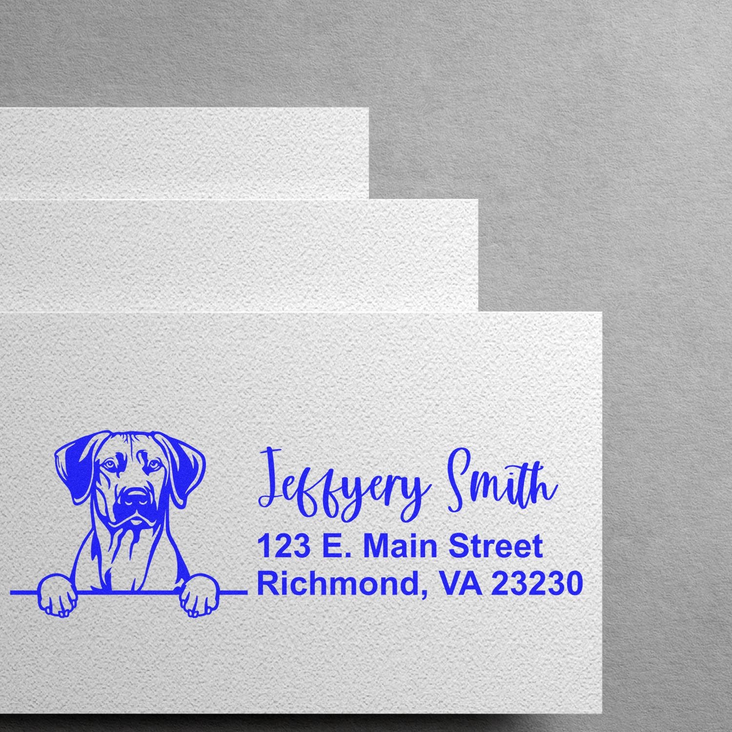 Pre-Inked Rhodesian Ridgeback Dog Personalized Address Stamp - Engineer Seal Stamps