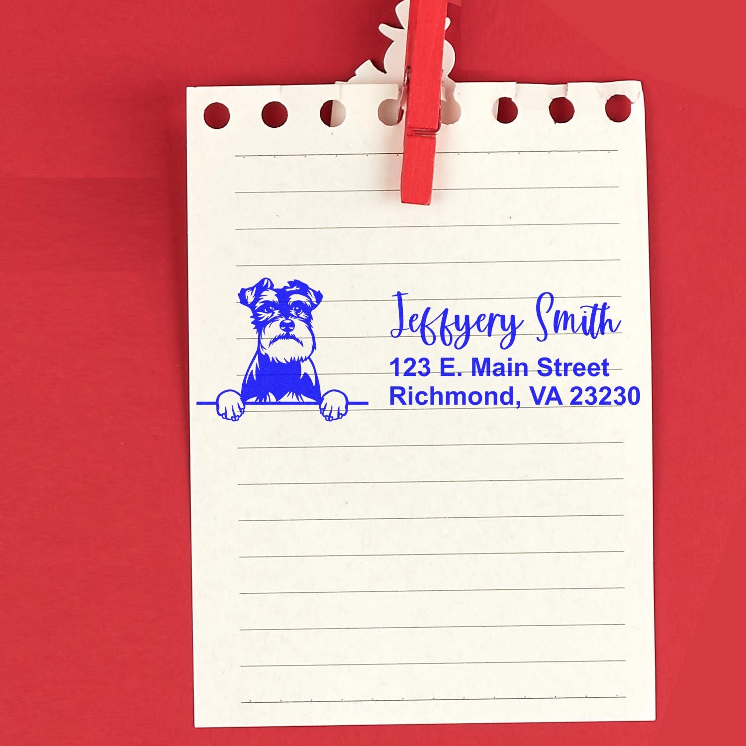 Schnauzer Name and Address Stamp Self-Inking - Engineer Seal Stamps