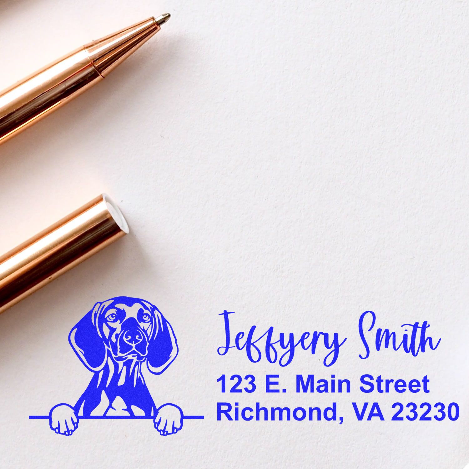 Pre-Inked Vizslas Dog Personalized Address Stamp - Engineer Seal Stamps