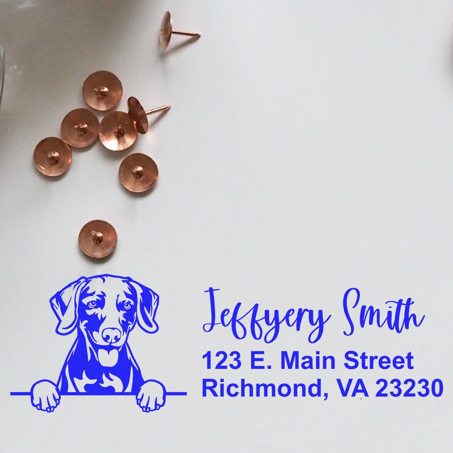 Pre-Inked Weimaraner Dog Personalized Address Stamp - Engineer Seal Stamps