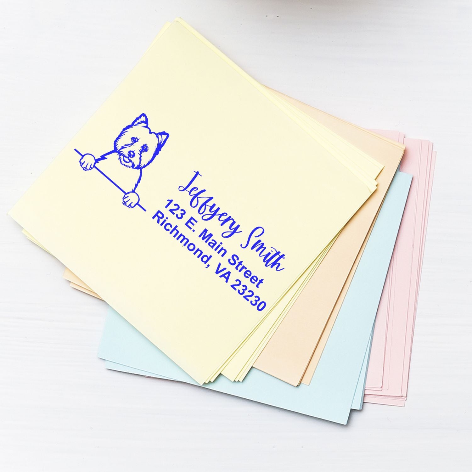 West Highland White Terrier Name and Address Stamp Self-Inking - Engineer Seal Stamps