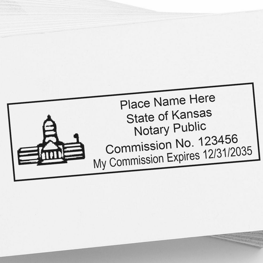 Kansas Notary Stamp and Kansas Notary Seal Bundle Kit with Soft Seal and Rectangular Wood Stamp - Engineer Seal Stamps