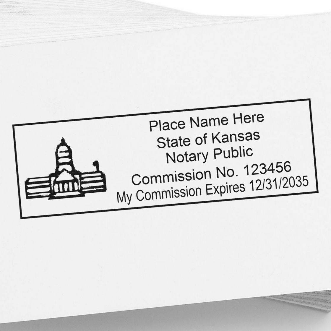 Kansas Notary Desk Seal with Rectangular Self Inking Notary Stamp Bundle - Engineer Seal Stamps