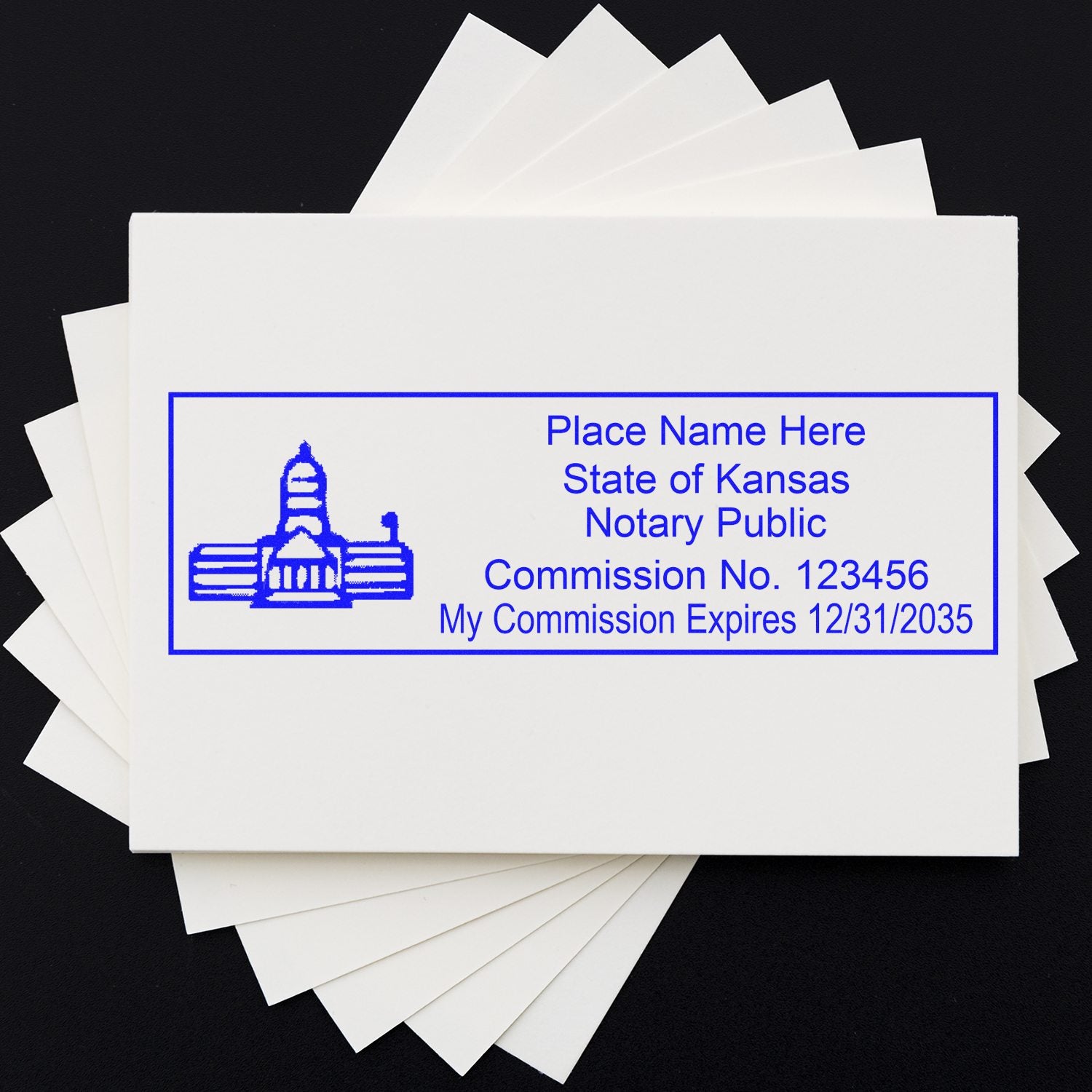 Kansas Rectangular Slim Notary Stamp and Seal Kit - Engineer Seal Stamps