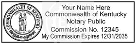 Kentucky Rectangular Notary Stamp Imprint Example