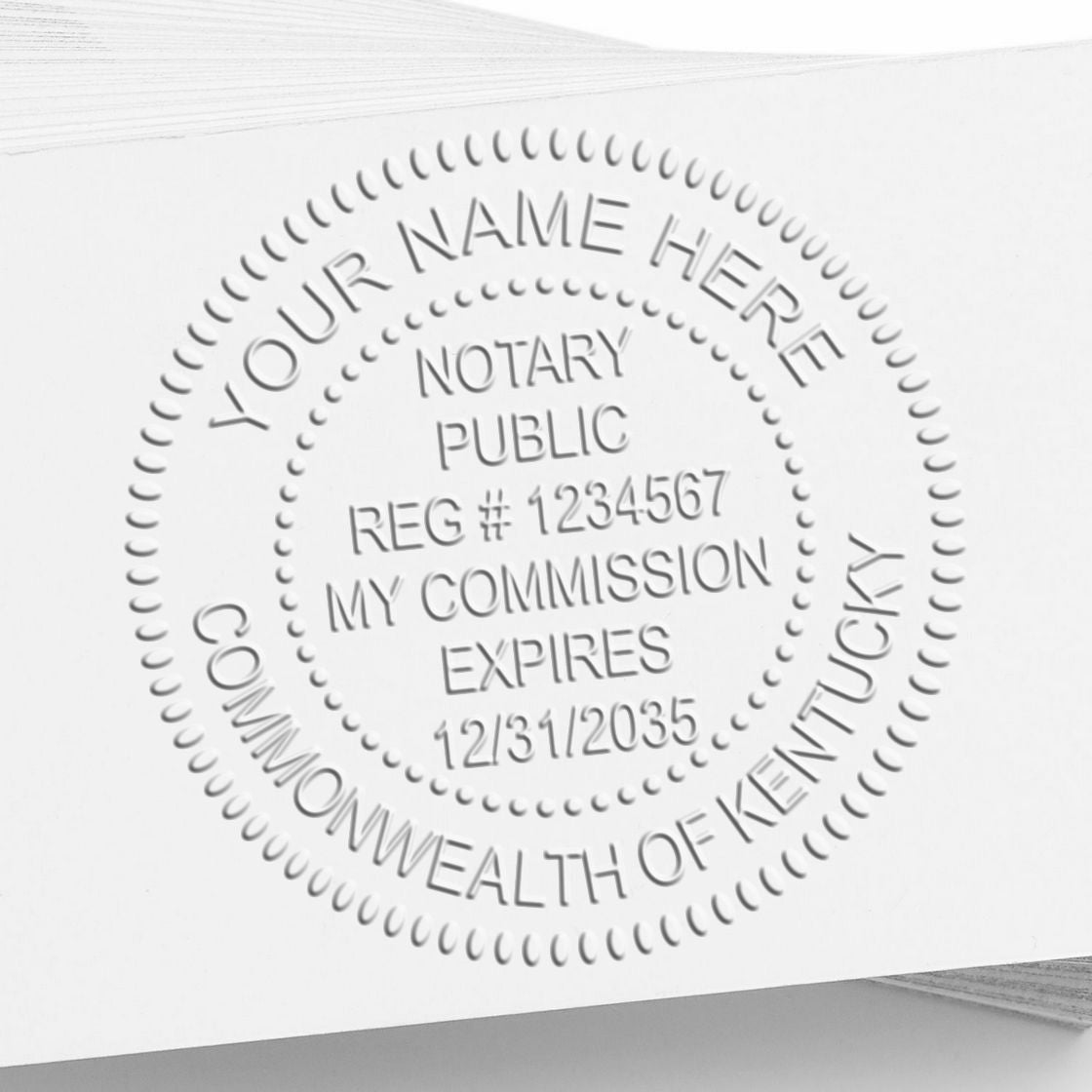 Rectangular Self Inking Kentucky Notary Stamp and Hybrid Seal Embosser Kit - Engineer Seal Stamps