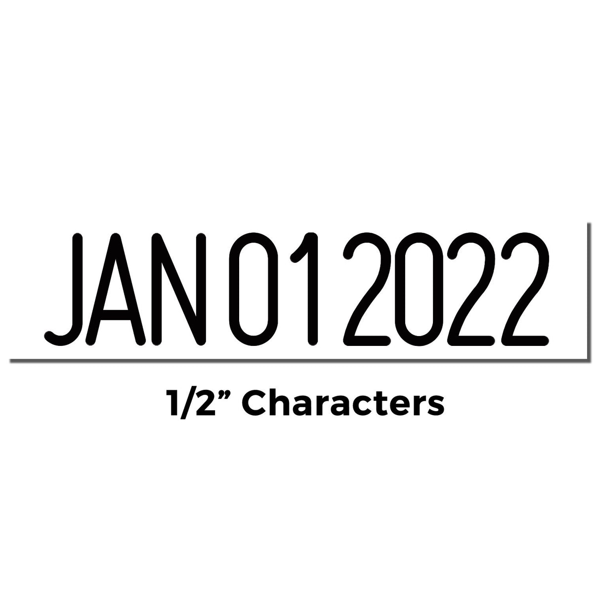 Black JAN 01 2022 date stamp and seal with 1/2-inch characters on a white background.