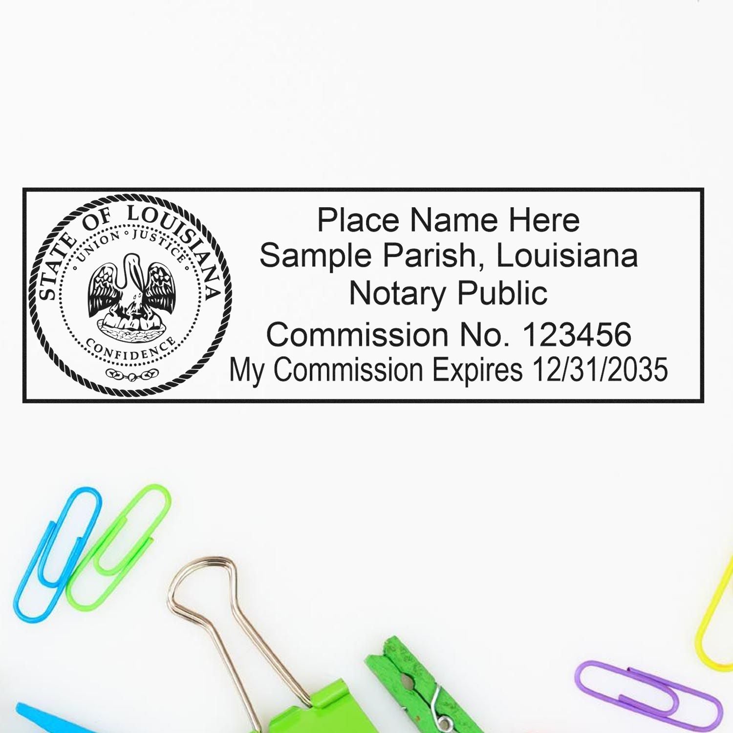 Rectangular Self Inking Louisiana Notary Stamp and Louisiana Notary Soft Seal - Engineer Seal Stamps