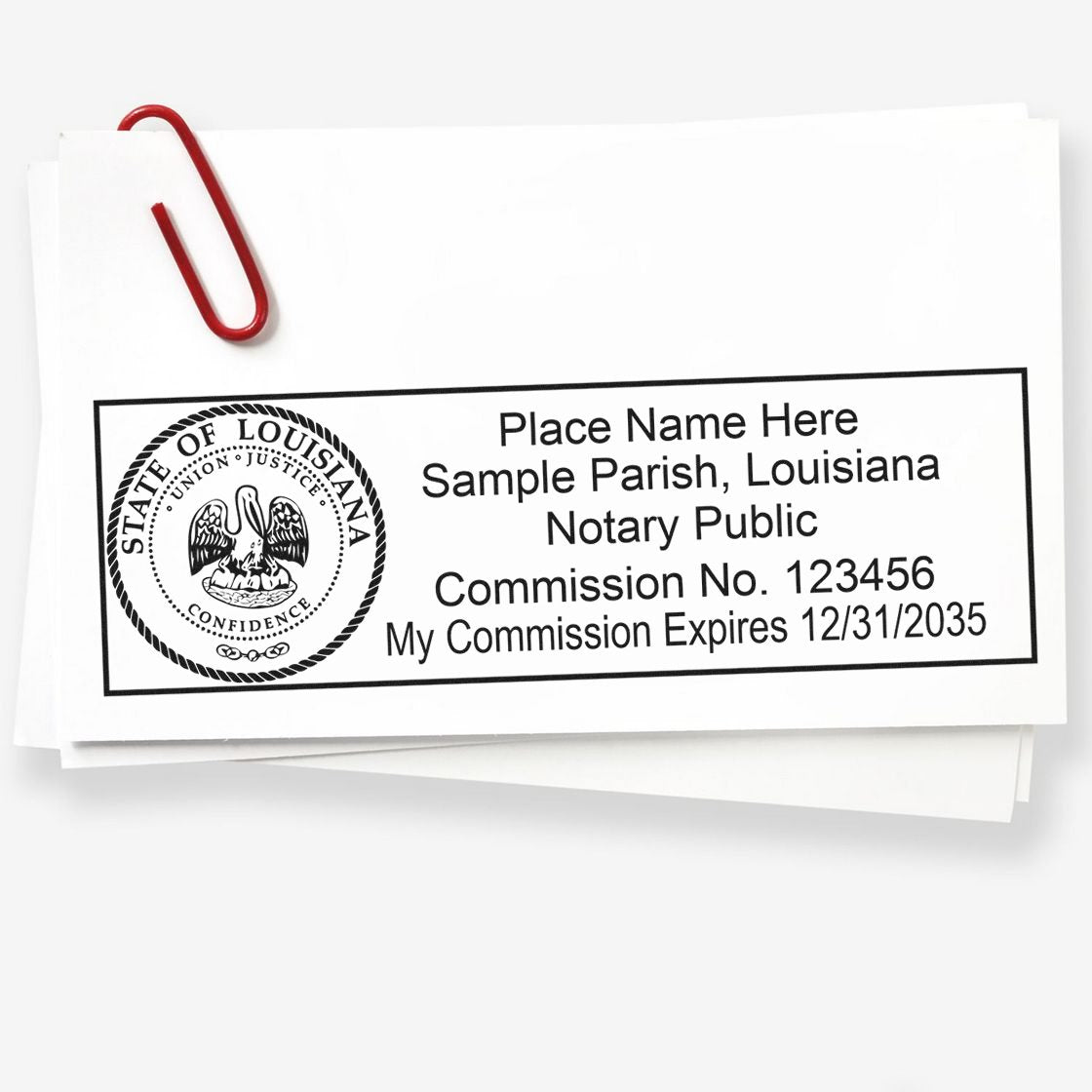 Rectangular Self Inking Louisiana Notary Stamp and Hybrid Seal Embosser Kit - Engineer Seal Stamps