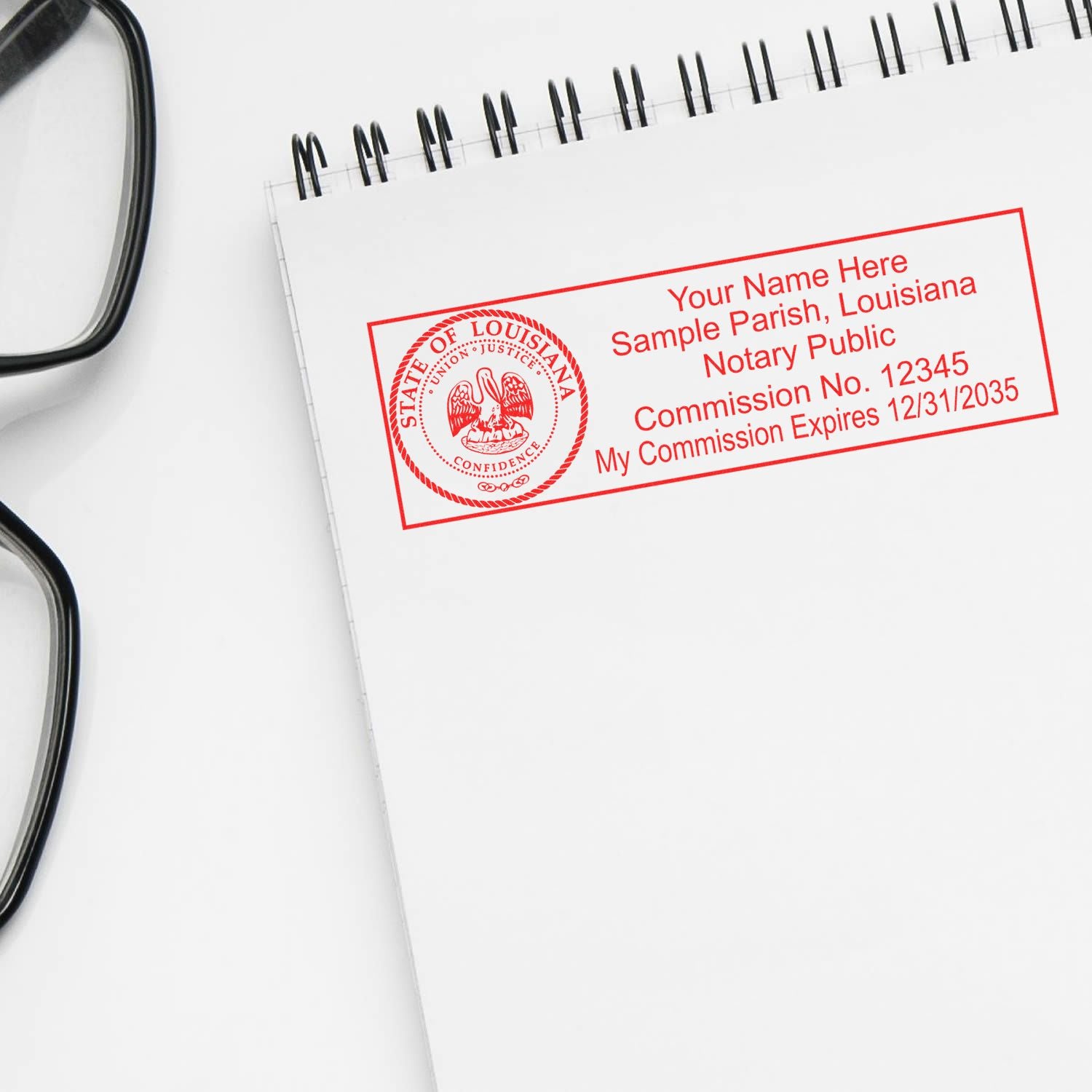 Soft Seal Louisiana Notary Embossing Seal with Rectangular MaxLight Rectangular MaxLight Notary Stamp Kit - Engineer Seal Stamps