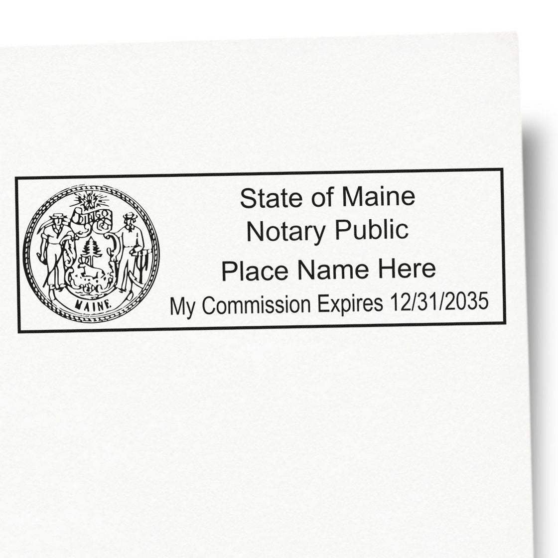 Maine Notary Stamp and Maine Notary Seal Bundle Kit with Soft Seal and Rectangular Wood Stamp - Engineer Seal Stamps