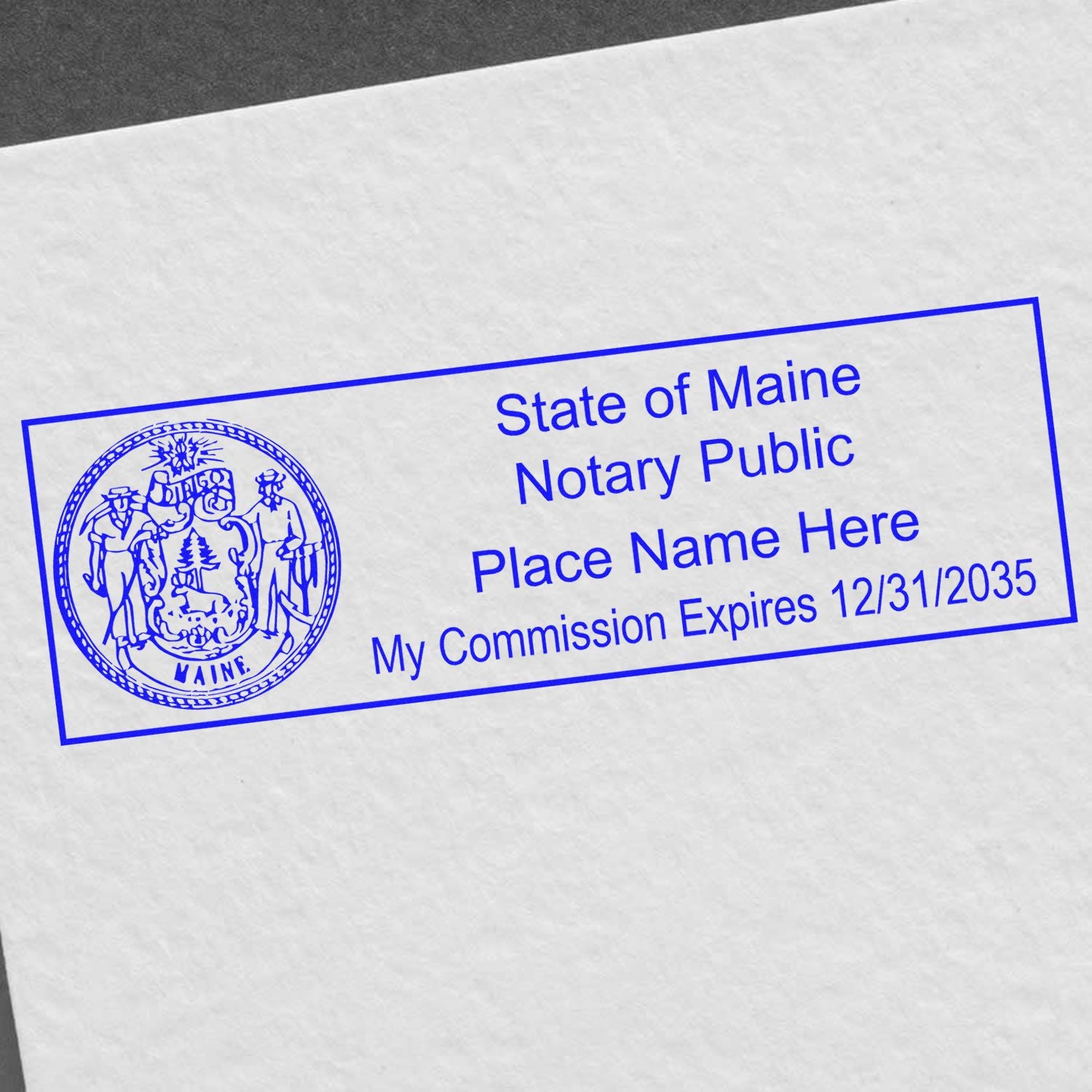 Rectangular MaxLight Notary Stamp ME and Maine Notary Public Desk Seal Embosser Kit - Engineer Seal Stamps