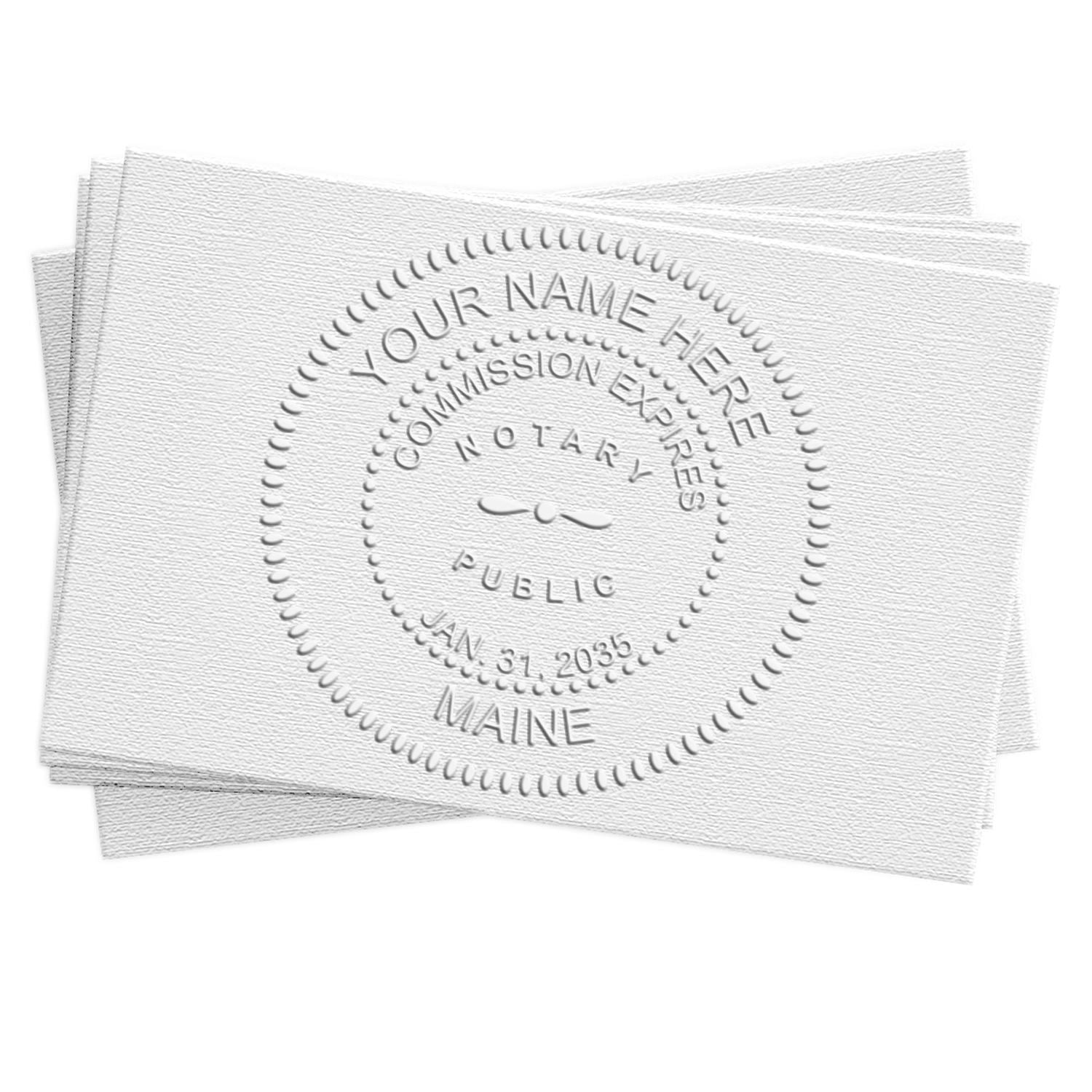 Maine Notary Stamp and Seal Bundle with Notary Desk Seal and Round Wood Notary Stamp - Engineer Seal Stamps