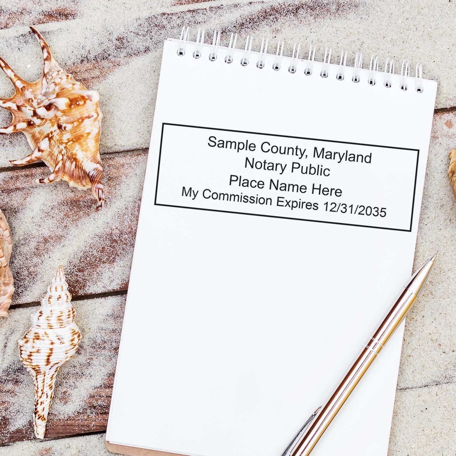 Rectangular Self Inking Maryland Notary Stamp and Maryland Notary Soft Seal - Engineer Seal Stamps