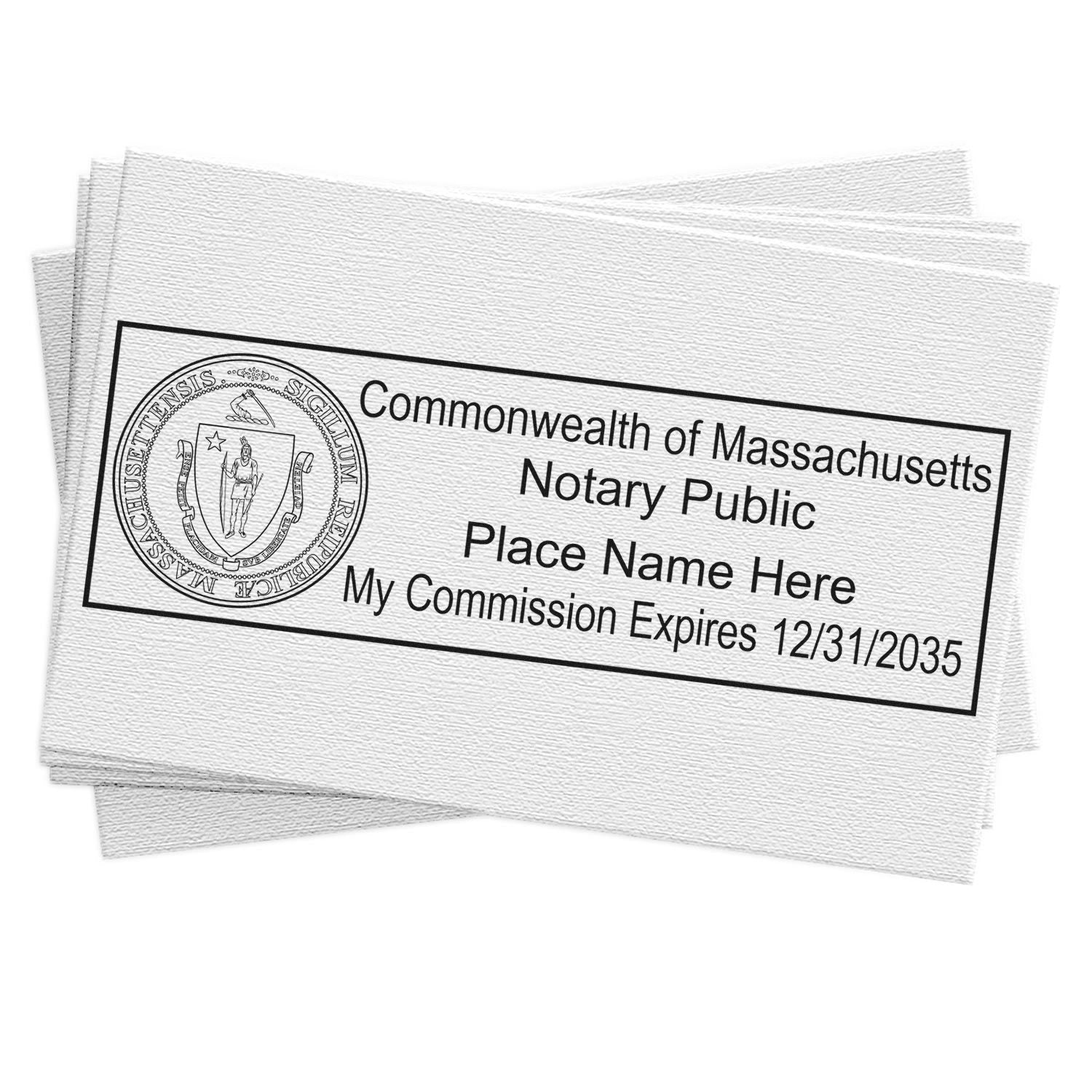 Massachusetts Notary Stamp and Massachusetts Notary Seal Bundle Kit with Soft Seal and Rectangular Wood Stamp - Engineer Seal Stamps