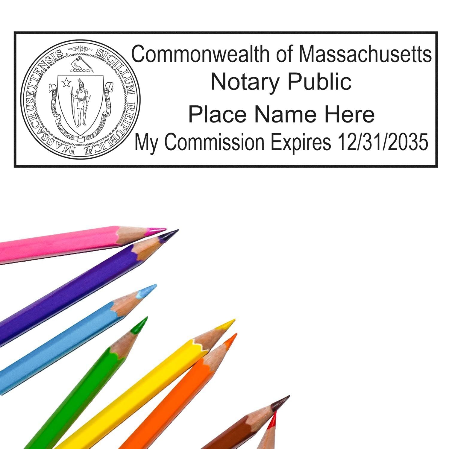 Rectangular Self Inking Massachusetts Notary Stamp and Hybrid Seal Embosser Kit - Engineer Seal Stamps