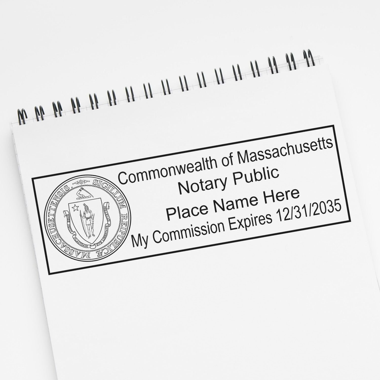 Rectangular MaxLight Notary Stamp MA and Massachusetts Notary Public Desk Seal Embosser Kit - Engineer Seal Stamps