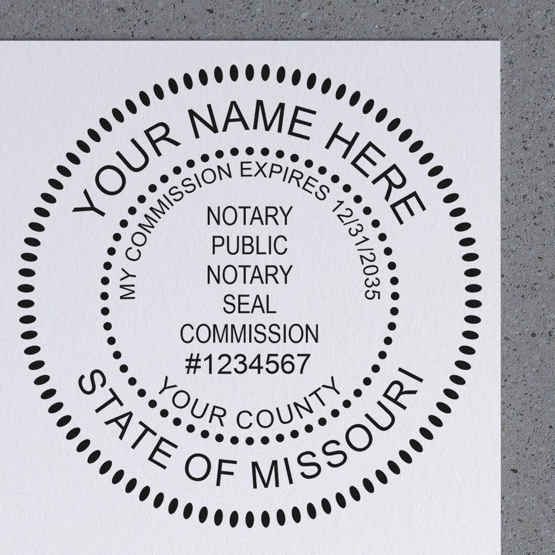Missouri Notary Desk Seal with Missouri Round Notary Stamp Kit - Engineer Seal Stamps