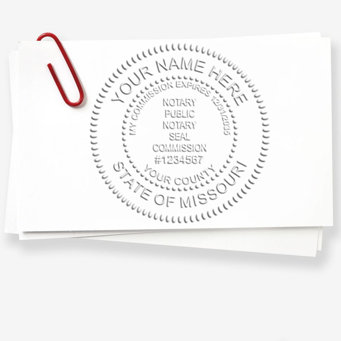Rectangular Self Inking Missouri Notary Stamp and Missouri Notary Soft Seal - Engineer Seal Stamps