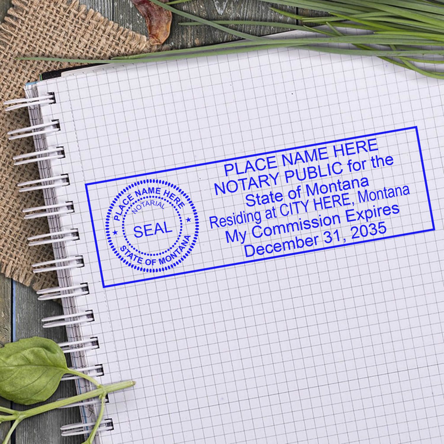 Montana Notary Public Kit with Rubber Stamps - Engineer Seal Stamps