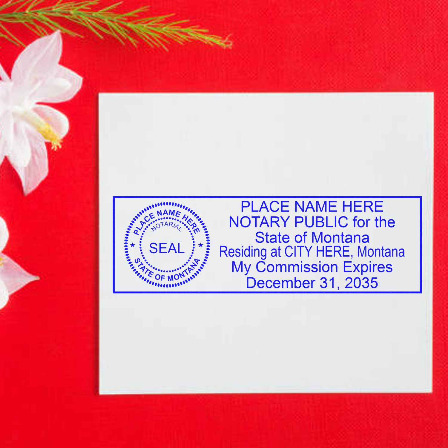 MaxLight Pre-Inked Notary Stamp Package for Montana - Engineer Seal Stamps