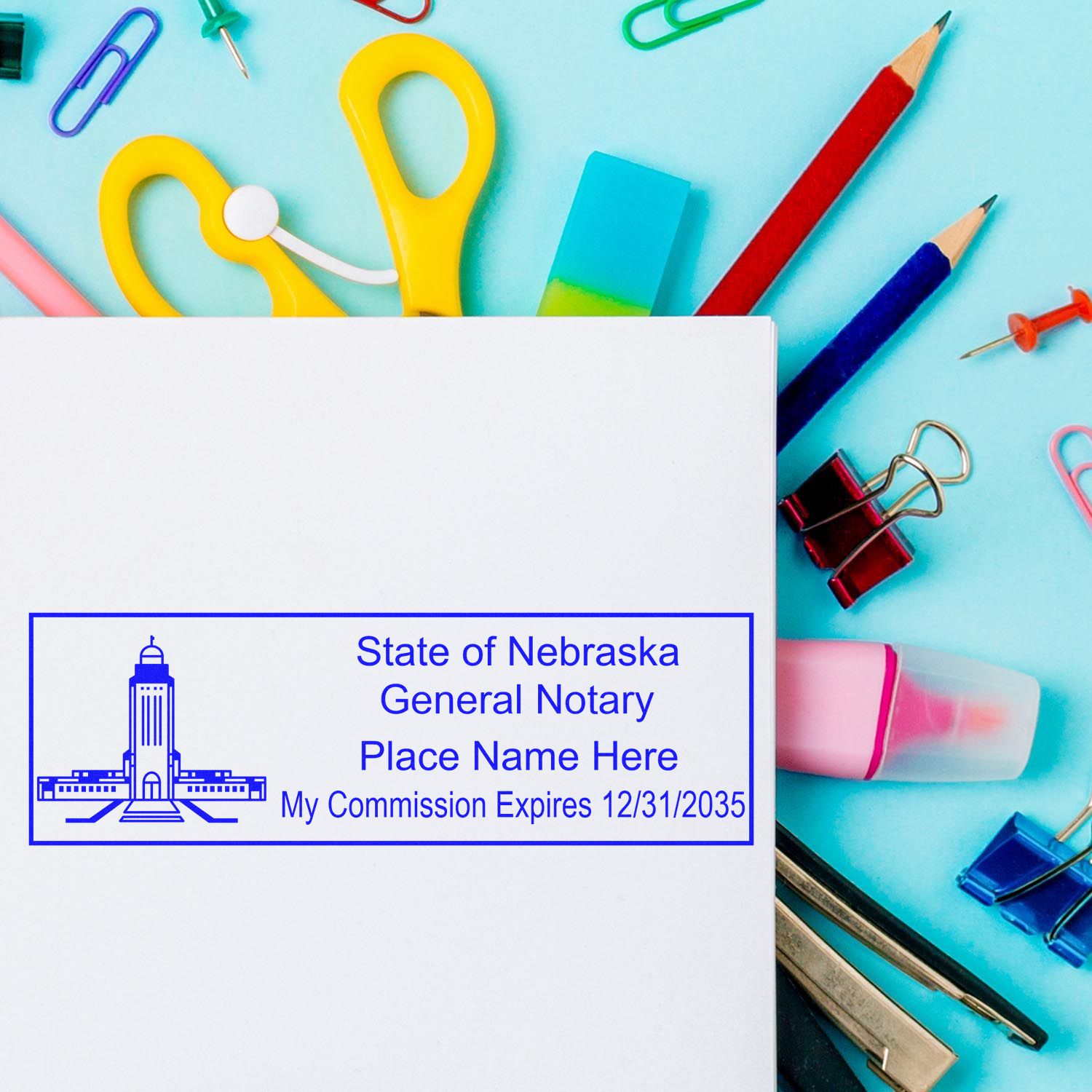 NE Notary Package with PSI Pre-Inked Notary Stamps - Engineer Seal Stamps
