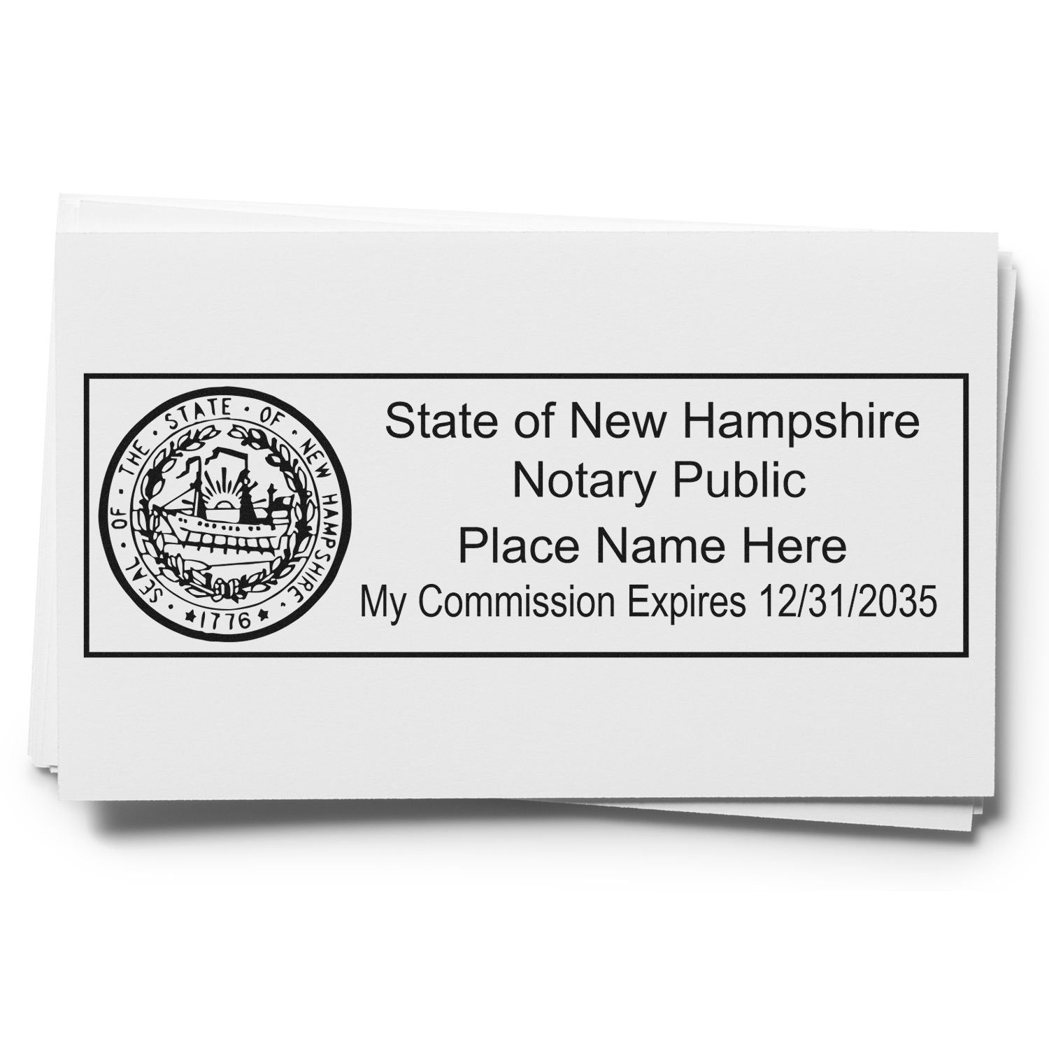 Rectangular Self Inking New Hampshire Notary Stamp and Hybrid Seal Embosser Kit - Engineer Seal Stamps